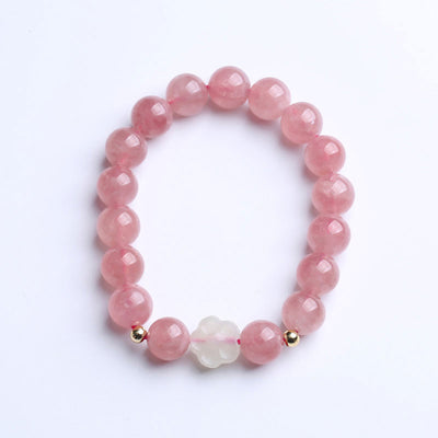 Pink Rose Quartz Woman Beads Bracelets