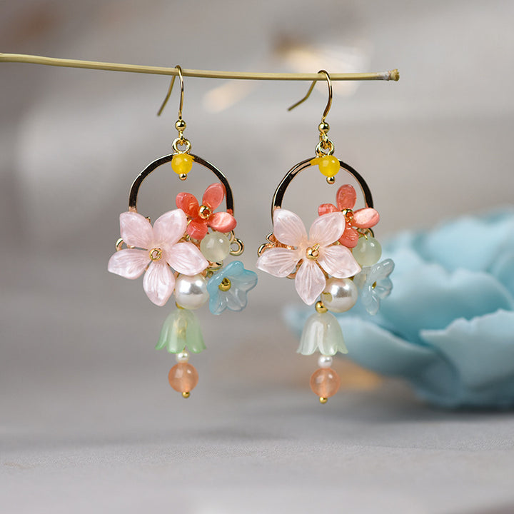 Cute Flower Girls Dangle Drop Earrings