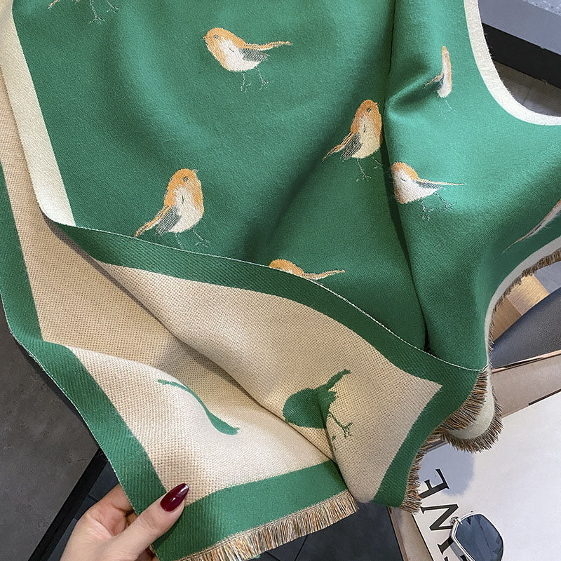 Cashmere Animal Print Women Winter Scarf Shawl