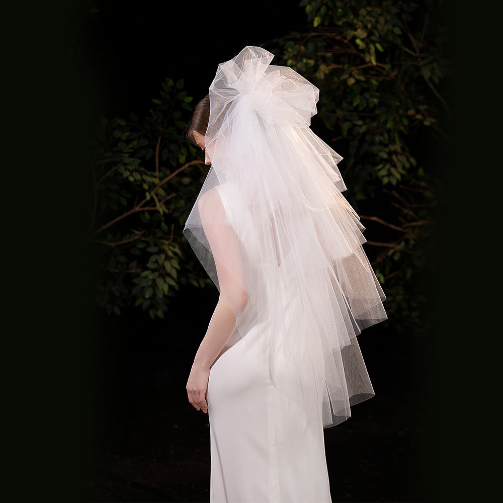 Five Tier White Tulle Wedding Bridal Veil With Comb
