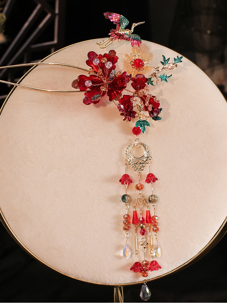 3 Pcs Bridal Flower Butterfly Hair Pins Clips & Earrings