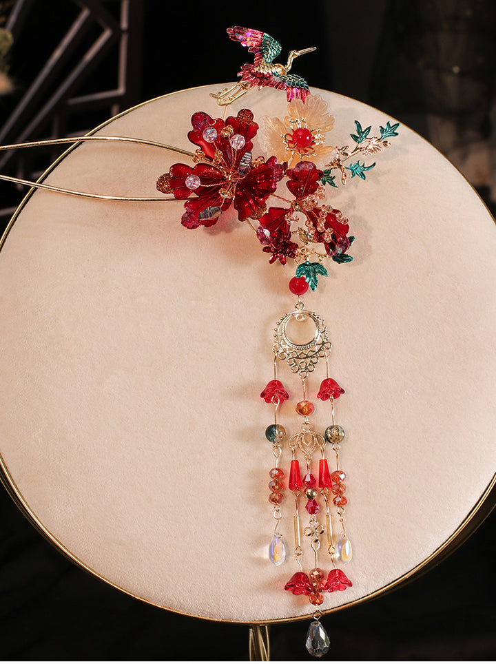 3 Pcs Bridal Flower Butterfly Hair Pins Clips & Earrings