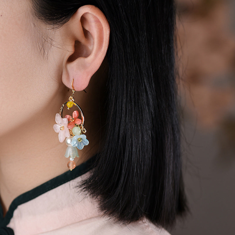 Cute Flower Girls Dangle Drop Earrings