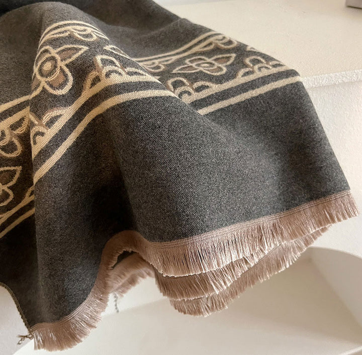 Black Khaki Plus Size Women Scarf Wrap Shawl