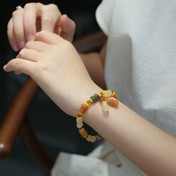 Jade Bamboo Pumpkin Pendant Woman Bracelets