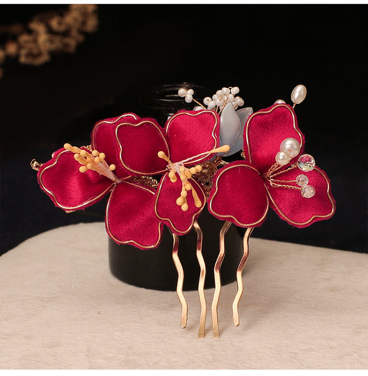 4 Pcs Bridal Flower Butterfly Hair Pins Clips & Earrings