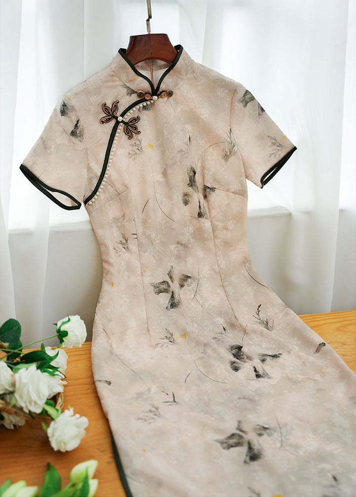chinese jacquard mini dress White Mandarin Collar Jacquard Mini Dress & Reviews - White - Dresses