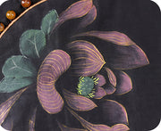 Black Floral Print Cheongsam Blouse Top