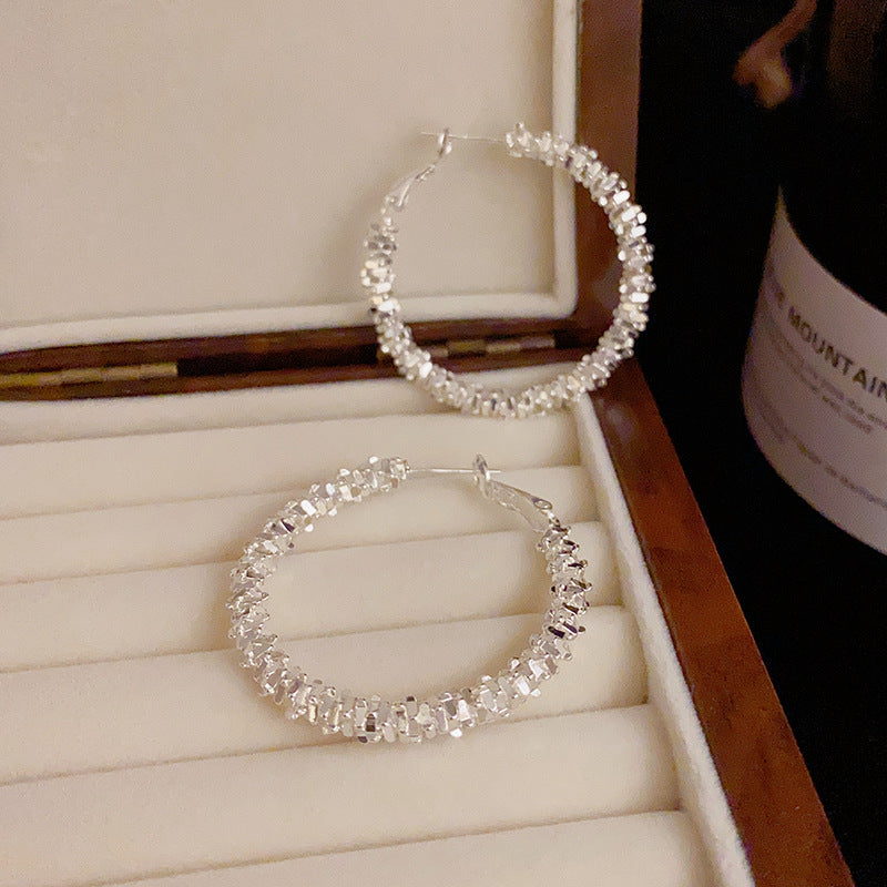 Gold Silver Plated Cubic Hoop Earrings