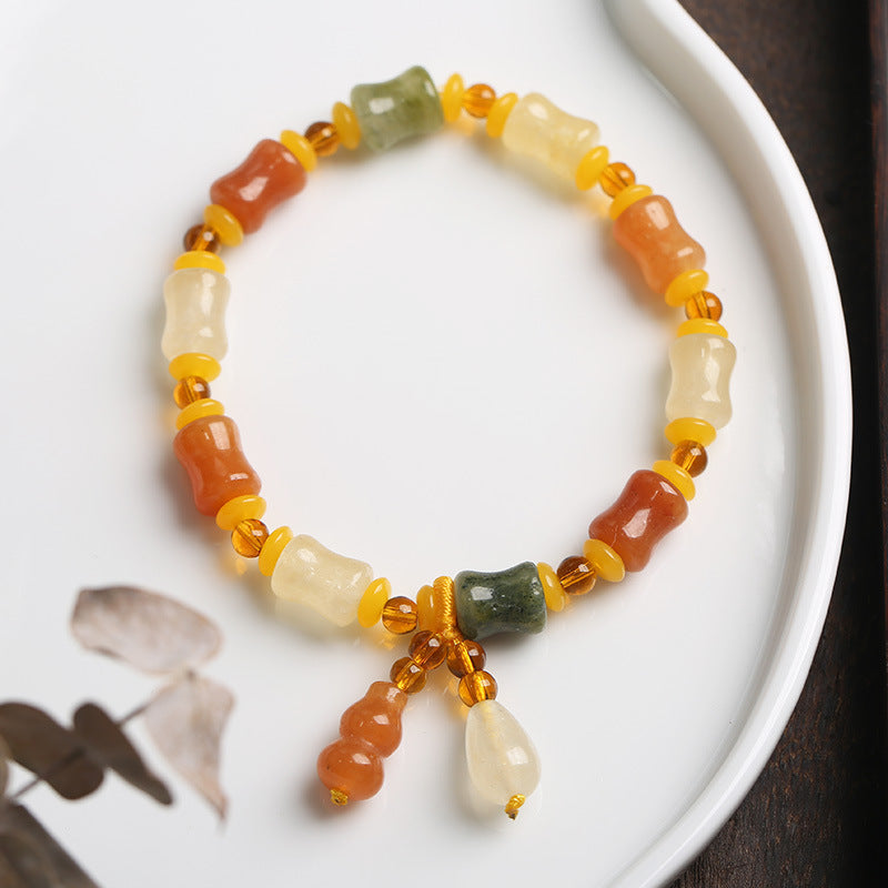 Jade Bamboo Pumpkin Pendant Woman Bracelets