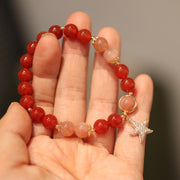 Red Agate Beads Star Pendants Woman Bracelets