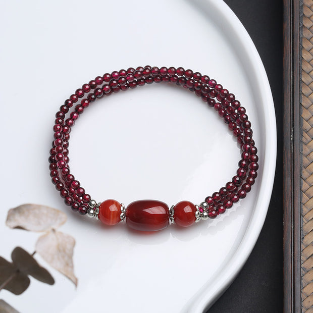 Handmade Red Garnet Agate Woman Bracelets
