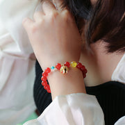 Red Agate Beads Zodiac Tiger Pedant Woman Bracelets
