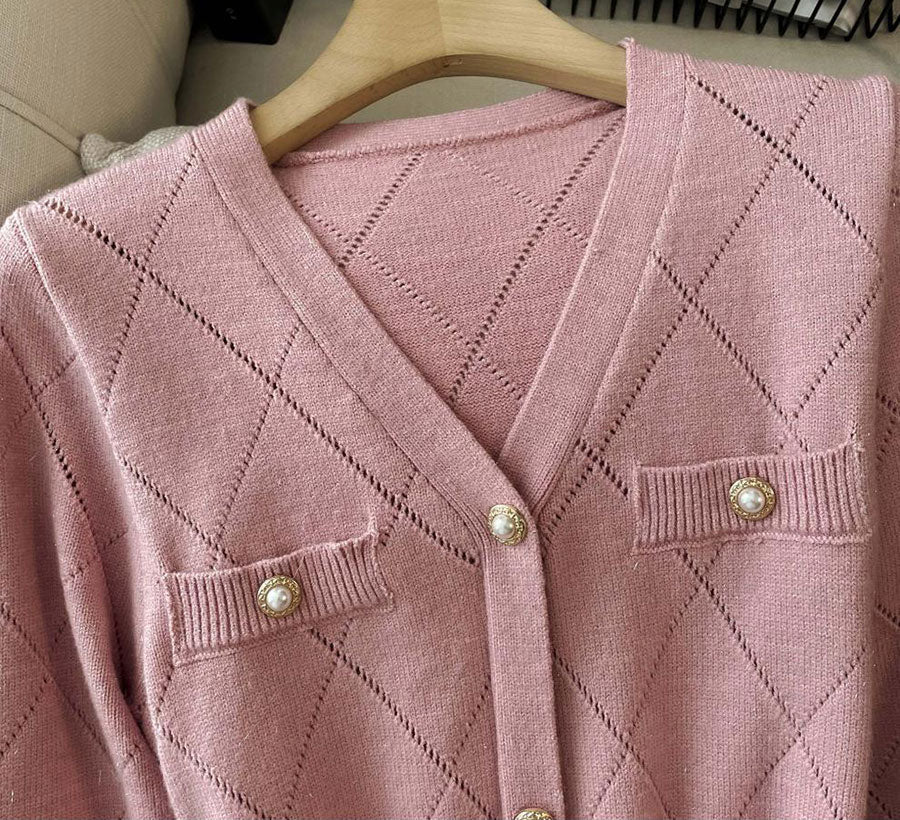 Pink Winter Knit Sweater Belt Midi A-line Dress