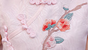 Pink Embroidered Kids Girls Qipao Cheongsam Dress