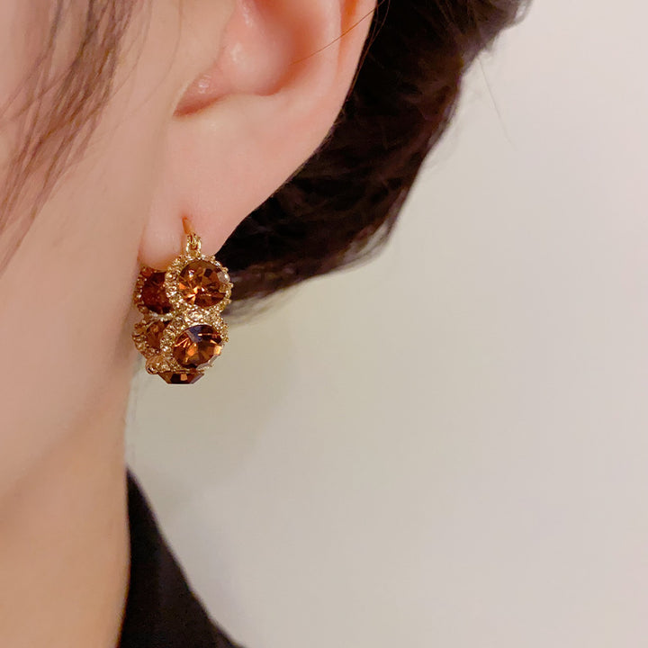 Rhinestone Cubic Zirconia Hoop Earrings