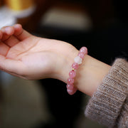 Pink Rose Quartz Woman Beads Bracelets