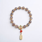 Purple Agate Beads Lion Pendant Woman Bracelets