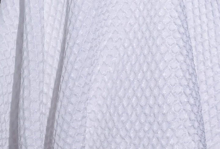 White Plaid Square Neck Fit & Flare Party Dress