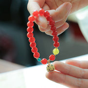 Red Agate Beads Zodiac Tiger Pedant Woman Bracelets