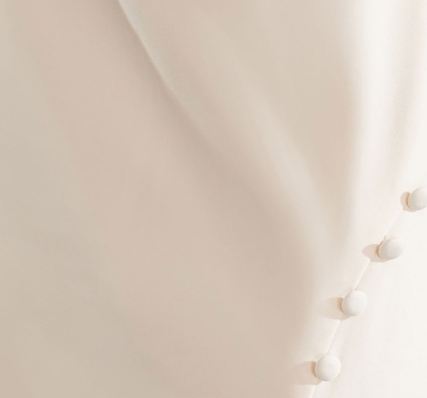 Gray White Embroidered Puff Sleeve Midi Cheongsam Dress
