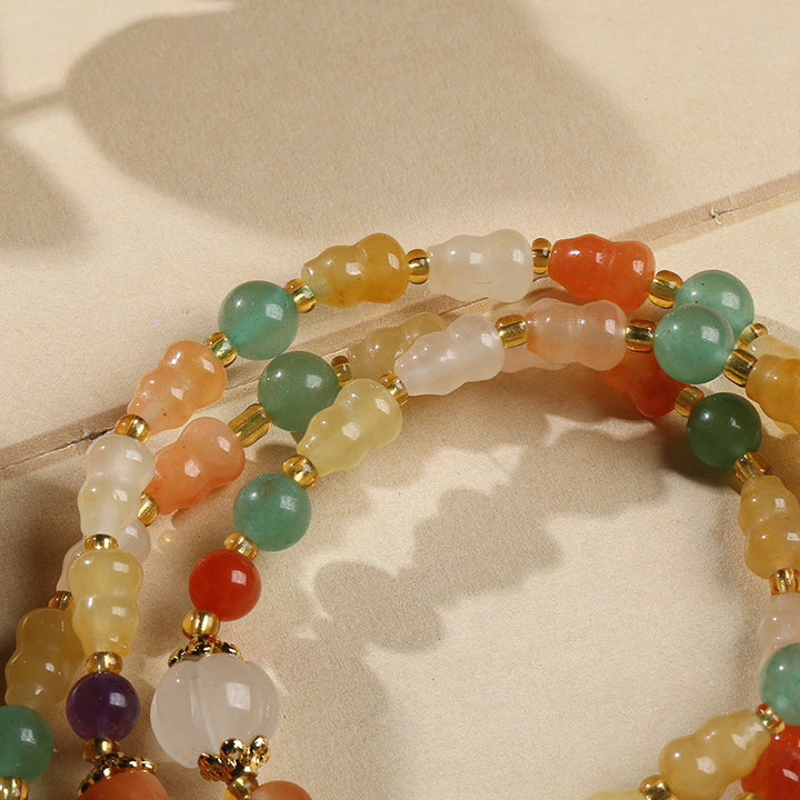 Yellow Jade Calabash Beads Woman Bracelets