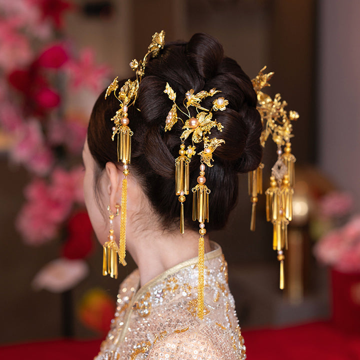 Alloy Bird Flower Bridal Wedding Hairpins Clips & Earrings