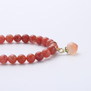 Natural Red Agate Peach Pendant Woman Beads Bracelets