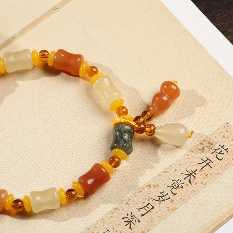 Jade Bamboo Pumpkin Pendant Woman Bracelets