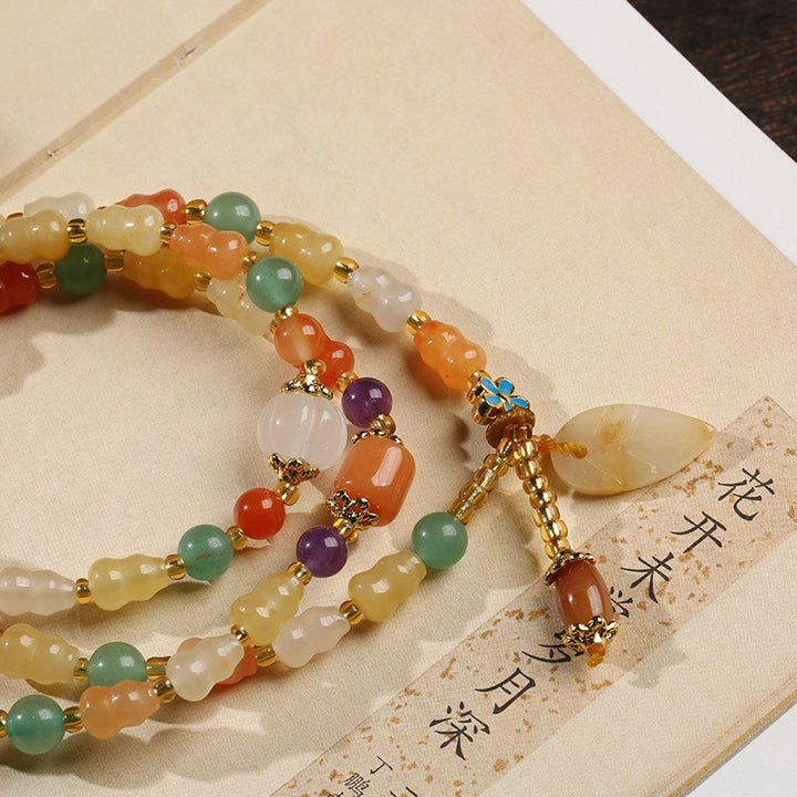 Yellow Jade Calabash Beads Woman Bracelets