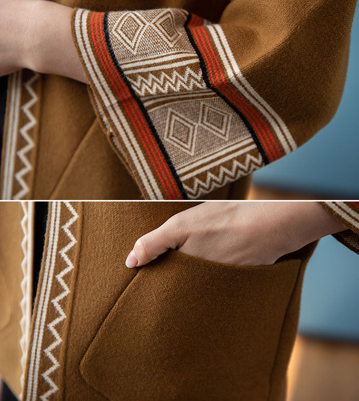 Open Front Women Mothers Knit Pocket Cardigan Jacket