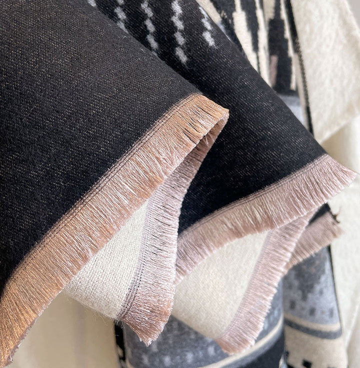 Winter Plus Size Stripe Women Scarf Wrap Shawl