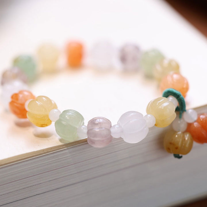 Jade Beads Pumpkin Pedant Woman Bracelets