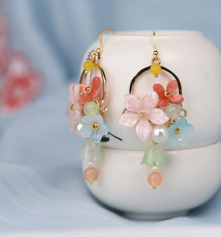 Cute Flower Girls Dangle Drop Earrings
