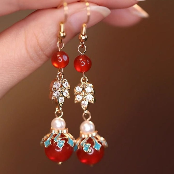Rhinestone Agate Wedding Bridal Dangle Drop Earrings