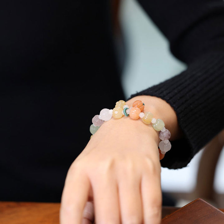 Jade Beads Pumpkin Pedant Woman Bracelets