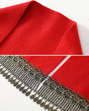 Mothers Winter Wedding Knit Tassels Long Sleeves Wrap Shawl Cape