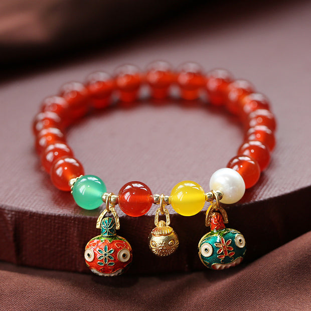 Red Agate Fortune Beasts Pendants Woman Beads Bracelets