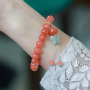 Pink Agate Beads Butterfly Pendant Beads Bracelets
