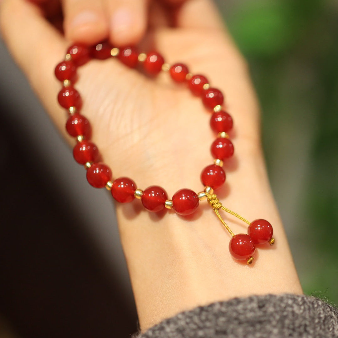 Handmade Red Agate Beads Woman Bracelets