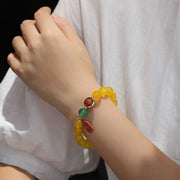 Yellow Agate Beads His and Her Matching Couple Bracelets
