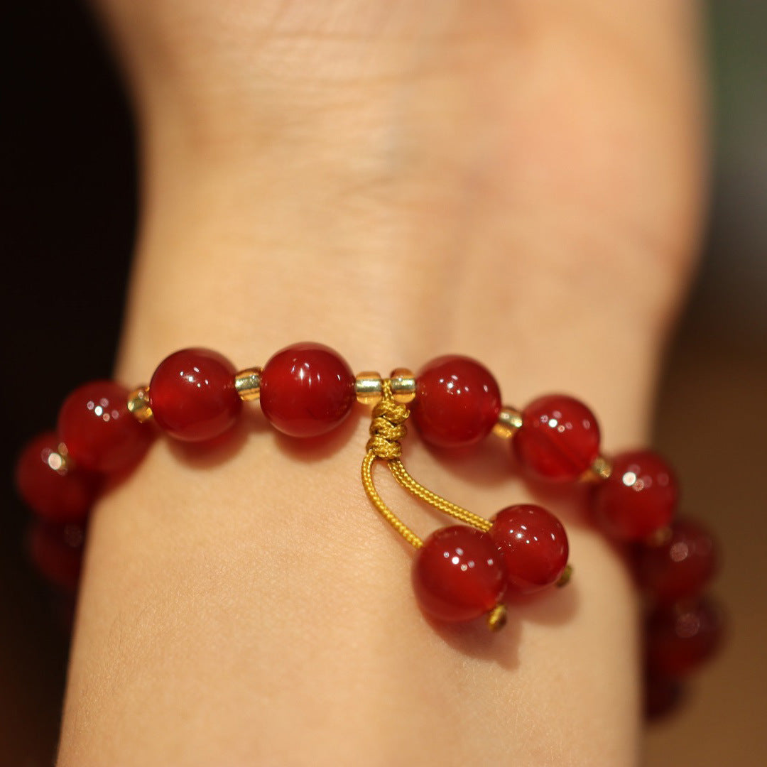Handmade Red Agate Beads Woman Bracelets