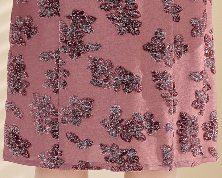 2 Pieces Mothers Floral Cheongsam Qipao Dress & Jacket
