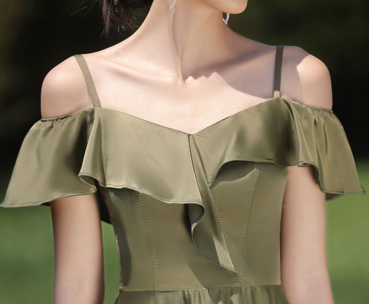 Green Fit & Flare A-Line Bridesmaids Wedding Party Dress