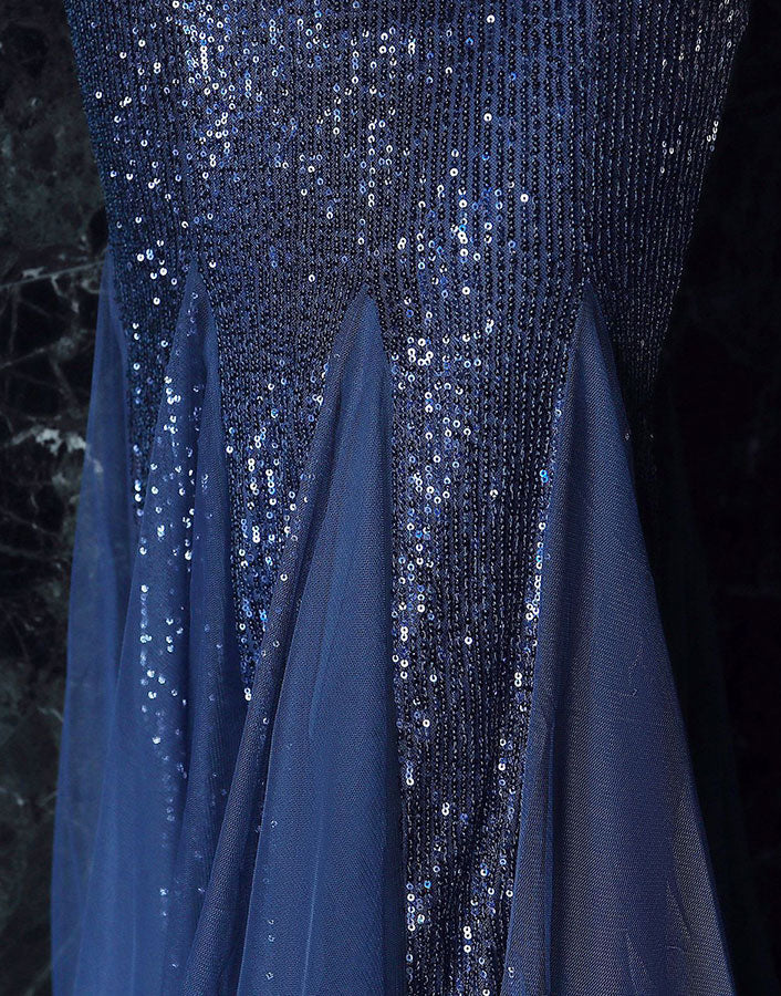 V-neck Sequined Mermaid Fishtail Maxi Dress