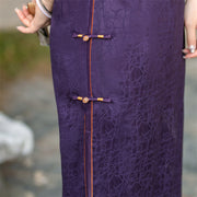 2024 Purple Embroidered Bamboo Cheongsam Qipao Dress