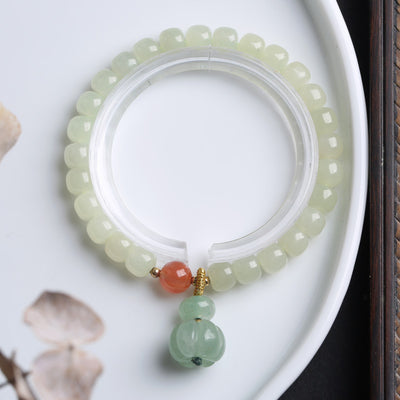 Natural Jade Pumpkin Pendant Man Woman Beads Bracelets