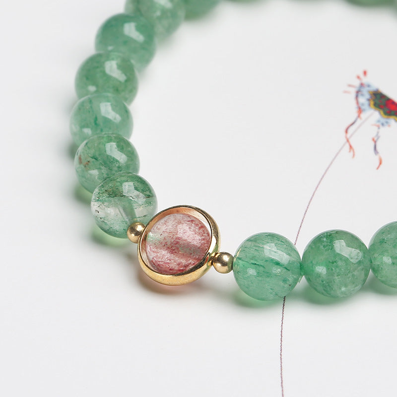 Green Strawberry Quartz Beads Woman Bracelets