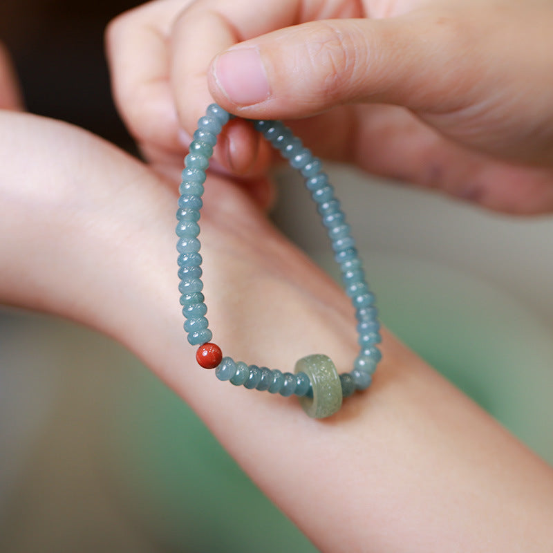 Handmade Blue Jadeite Beads Woman Bracelets