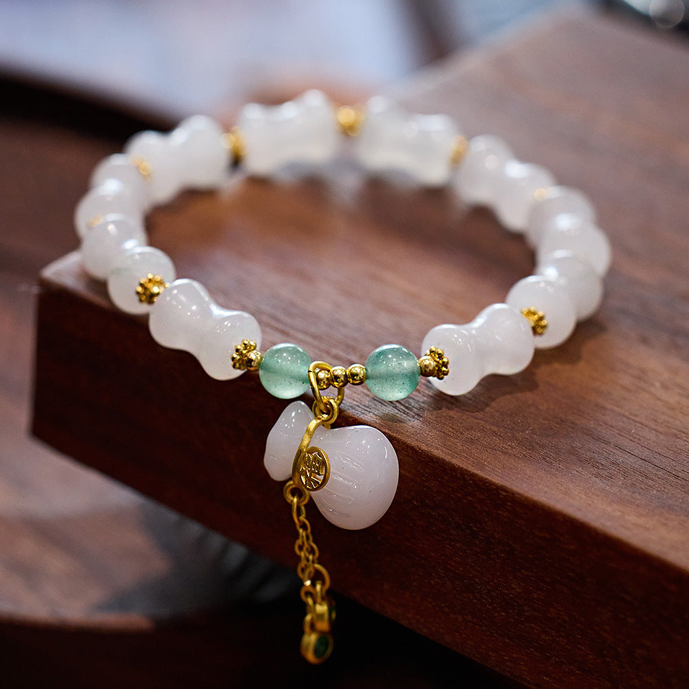 Jade Bamboo Pumpkin Pendant Woman Bracelets